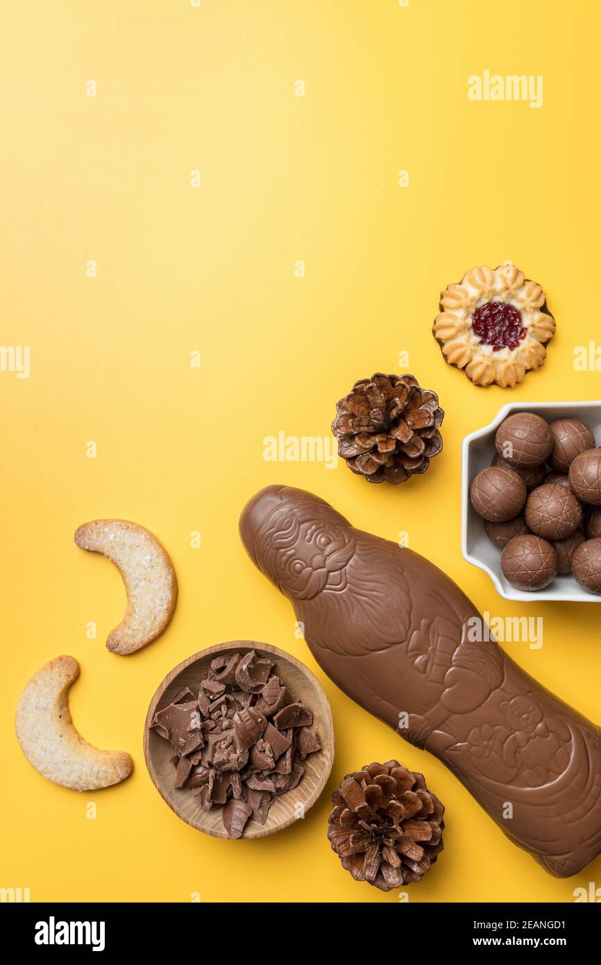 Delizioso cioccolato di Natale e dolci per il periodo delle vacanze Foto Stock