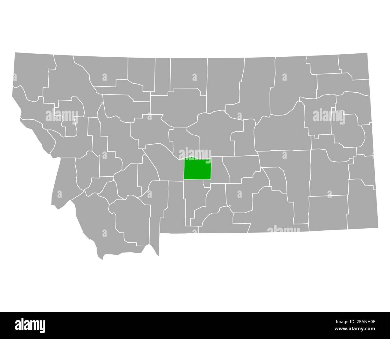 Mappa di Wheatland in Montana Foto Stock