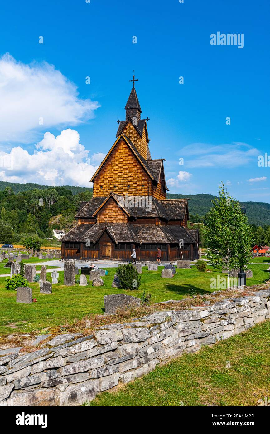 Chiesa di Heddal Stave, Notodden, Vestfold og Telemark, Norvegia, Scandinavia, Europa Foto Stock