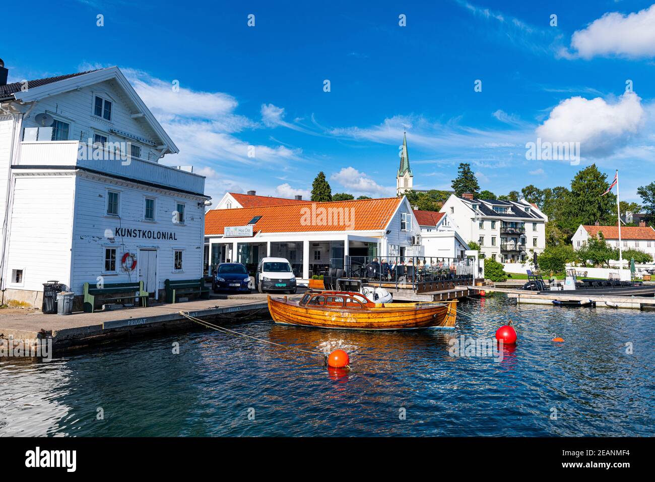Porto della città balneare di Lillesand, Agder County, Norvegia, Scandinavia, Europa Foto Stock