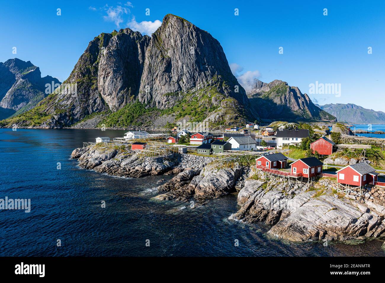 Porto di Reine, Lofoten, Nordland, Norvegia, Scandinavia, Europa Foto Stock