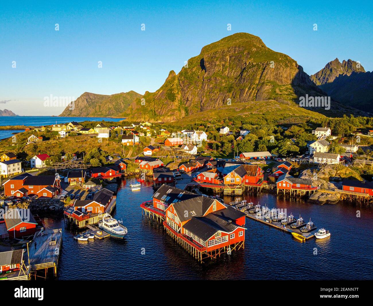 Aereo di A, Lofoten, Nordland, Norvegia, Scandinavia, Europa Foto Stock