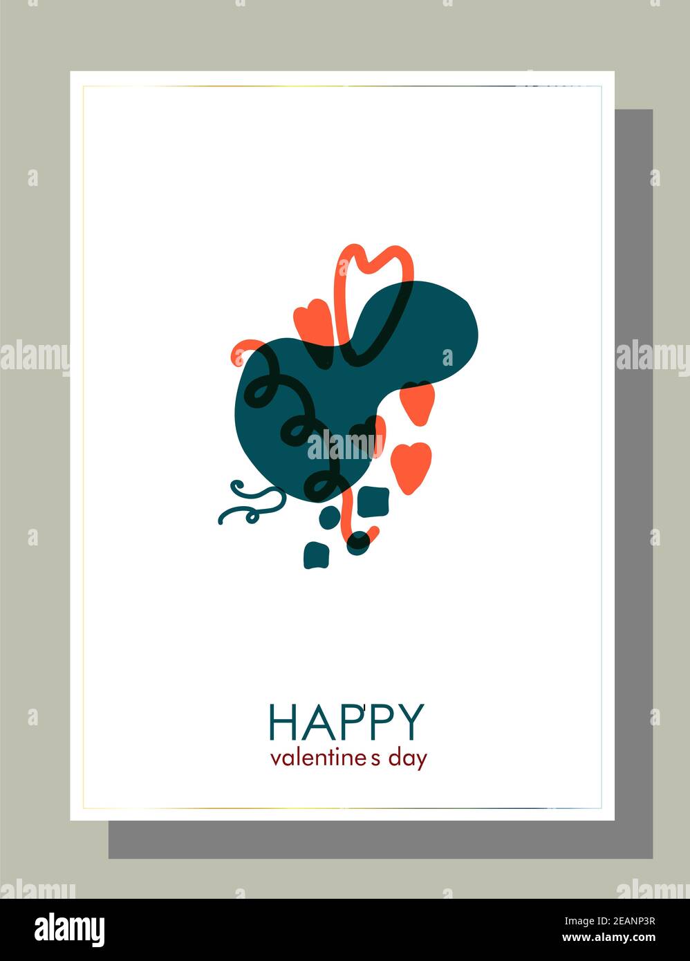 Giornata astratta dei valentines di tendenza per il web background design. Moderna arte vettoriale alla moda Foto Stock