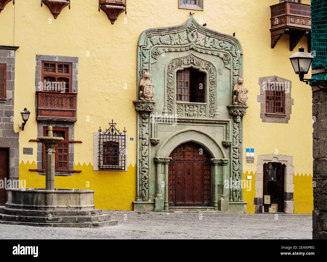 Casa de Colon, Plaza del Pilar Nuevo, Las Palmas de Gran Canaria, Gran Canaria, Isole Canarie, Spagna, Atlantico, Europa Foto Stock