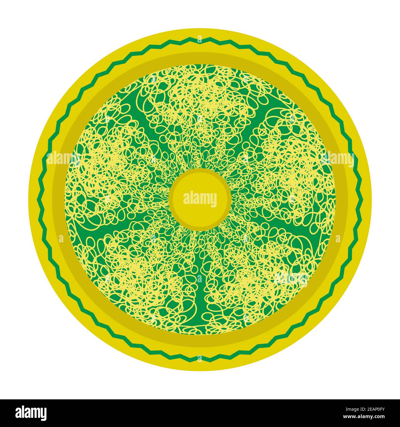 Prodotto di floury bollito modello di Spaghetti isolato su sfondo bianco Foto Stock