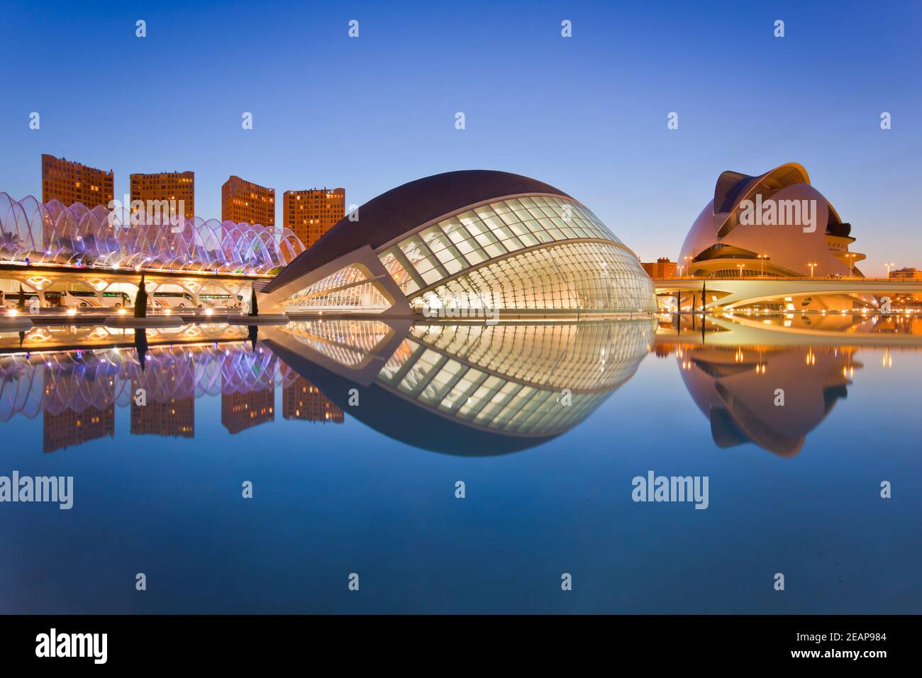 Valencia, la Città delle Arti e il Museo della Scienza Foto Stock