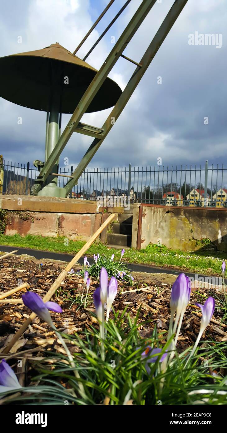 Gru Packhof a Wertheim Foto Stock