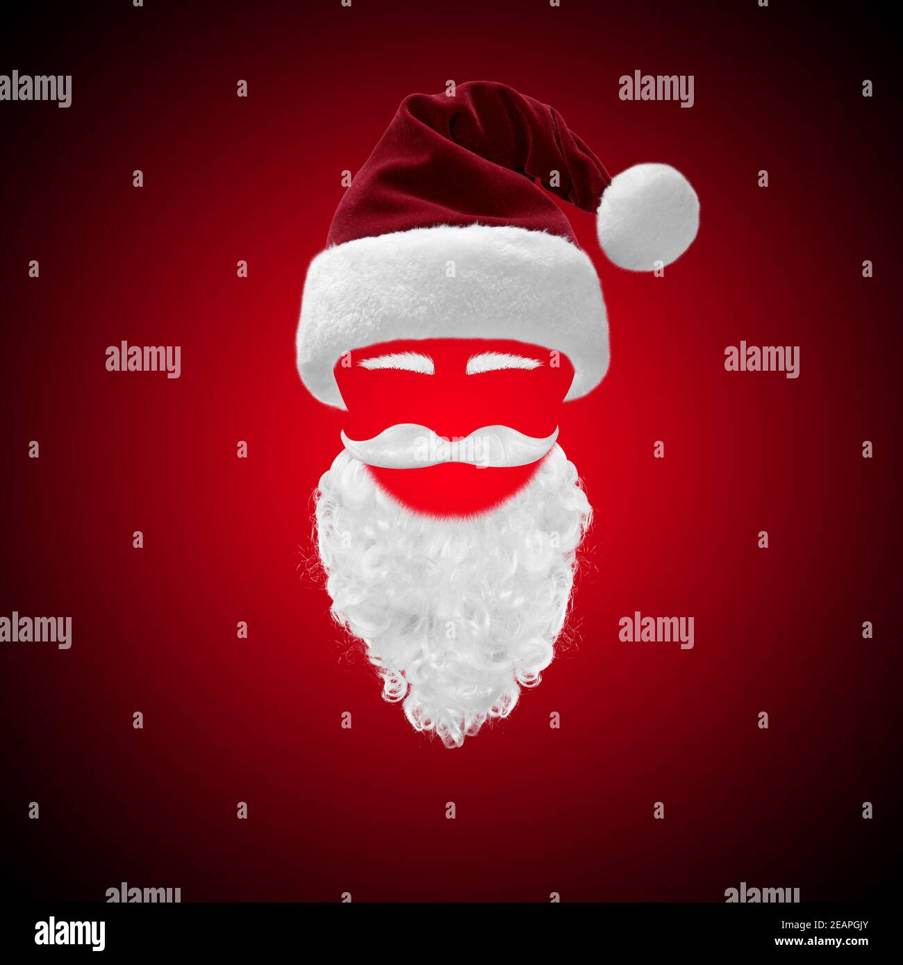 Cappello e barba di Babbo Natale per il buon Natale Foto stock - Alamy
