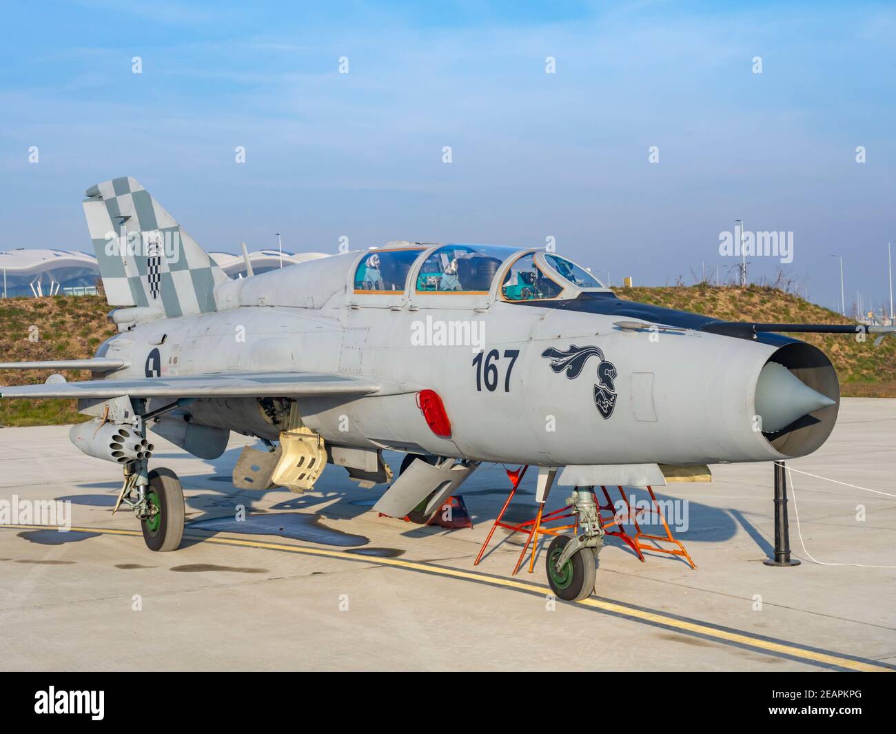 Croato MiG21UM 25 anni di marcatura HRZ Foto Stock