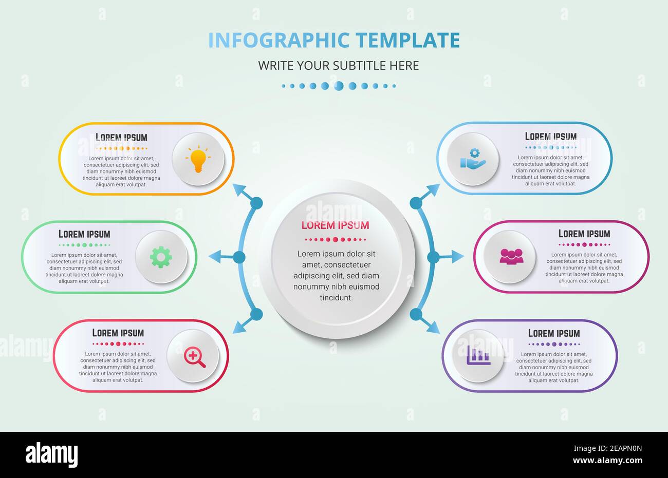 Modello di banner dei passaggi infografici moderni Illustrazione Vettoriale