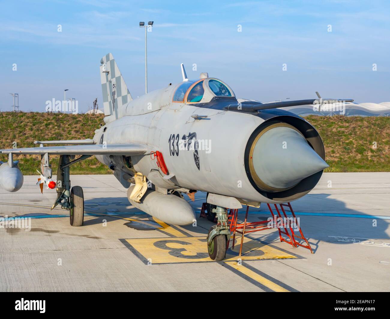 Croato MiG21 bis D 133 25 anni di numero HRZ marcatura Foto Stock