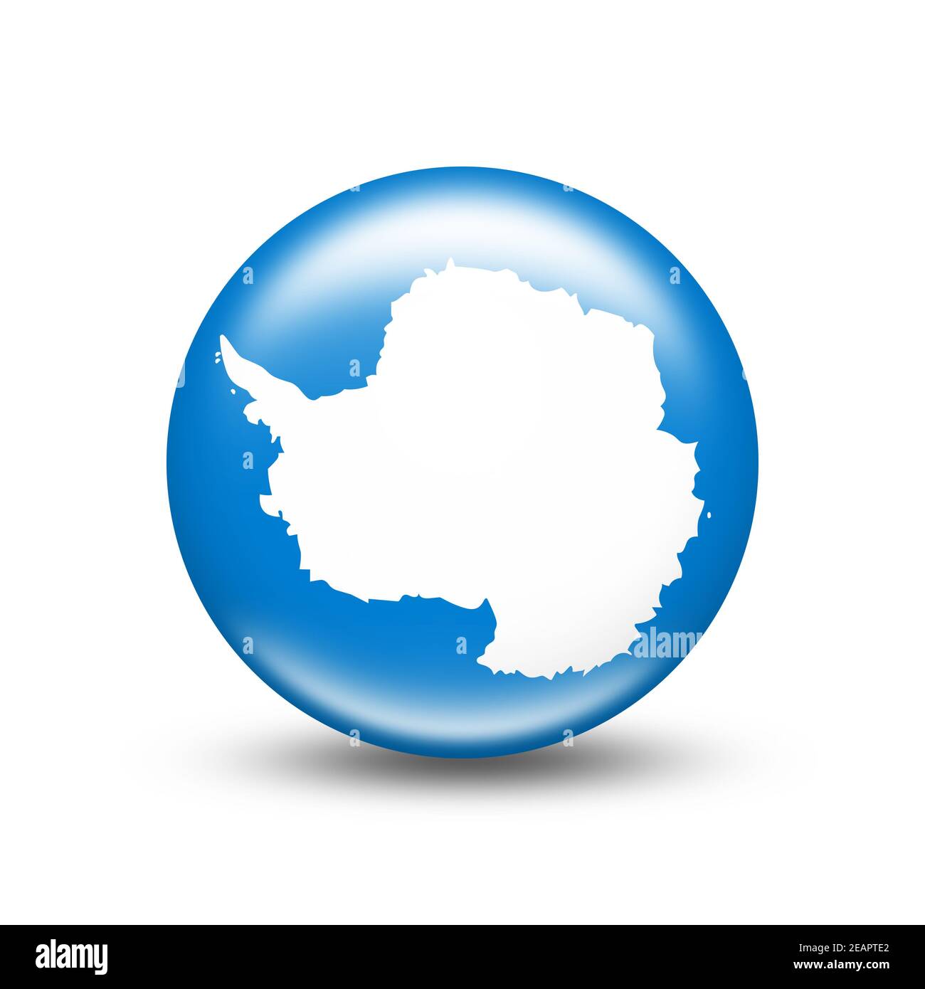 Bandiera dell'Antartide in sfera con ombra bianca Foto Stock