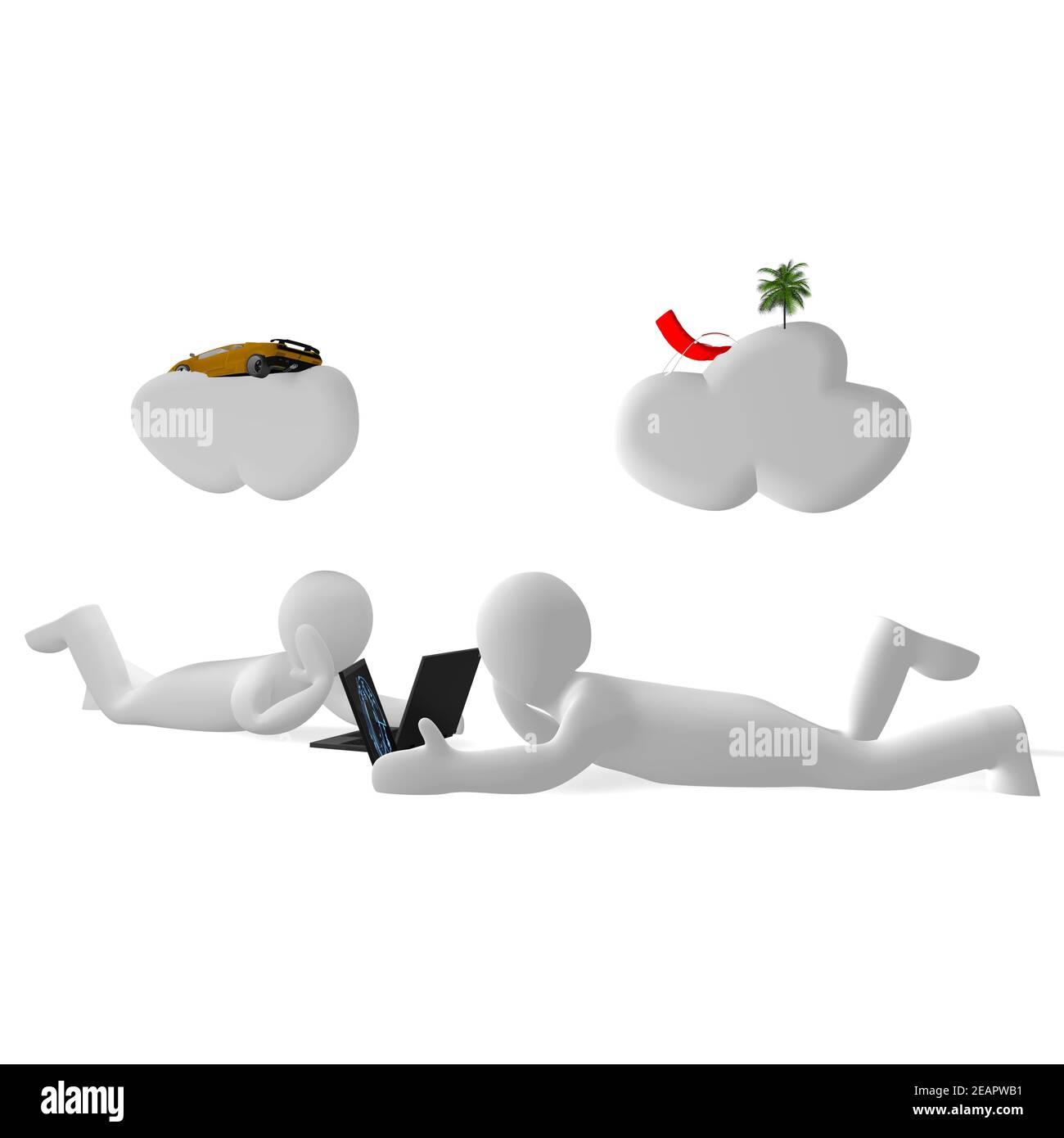 I piccoli uomini sognano una vacanza attesa a lungo Foto Stock