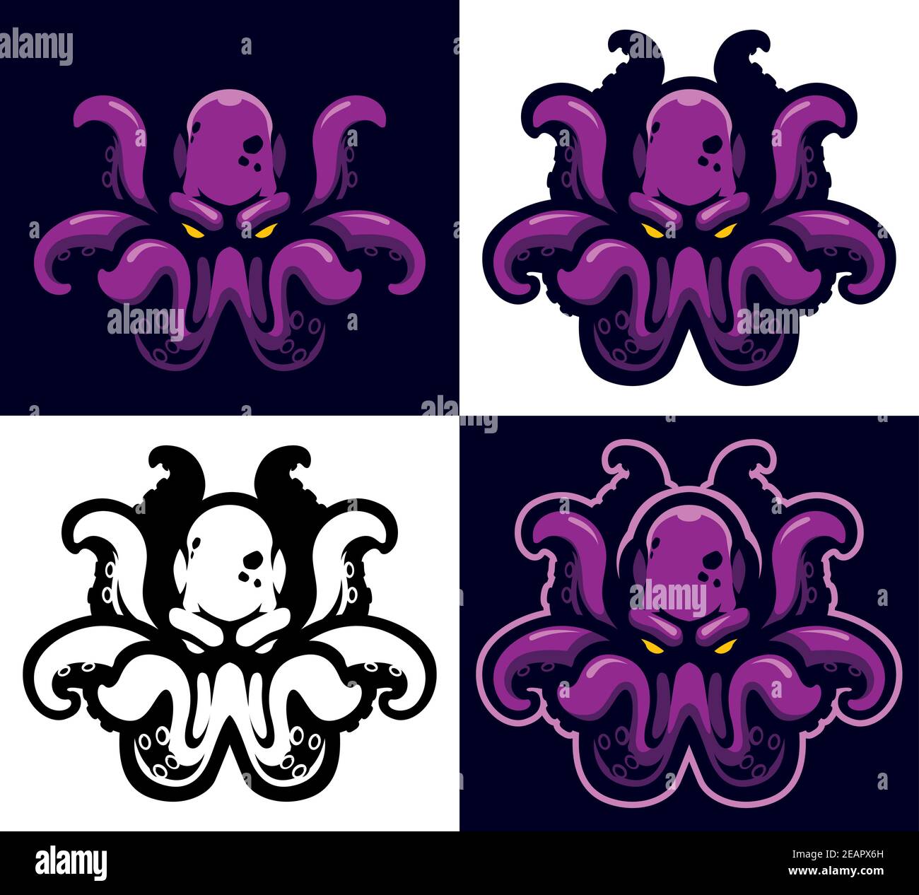 Simbolo Kraken Mascot Illustrazione Vettoriale