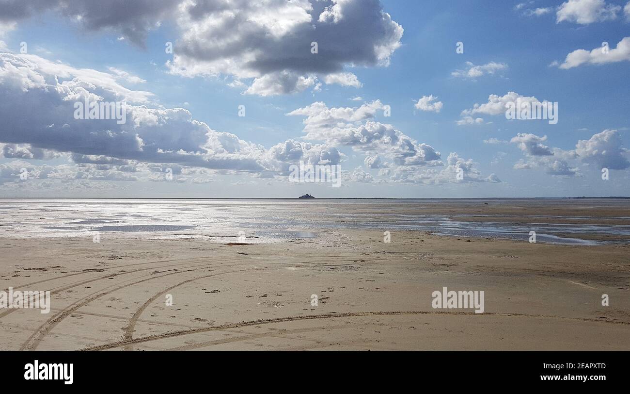 Strand Roemoe Daenemark Faehre, Sylt Foto Stock