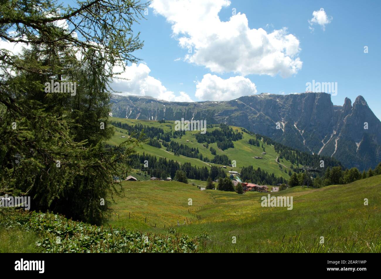 Schlern, Seiser, Alm, Dolomiten Foto Stock