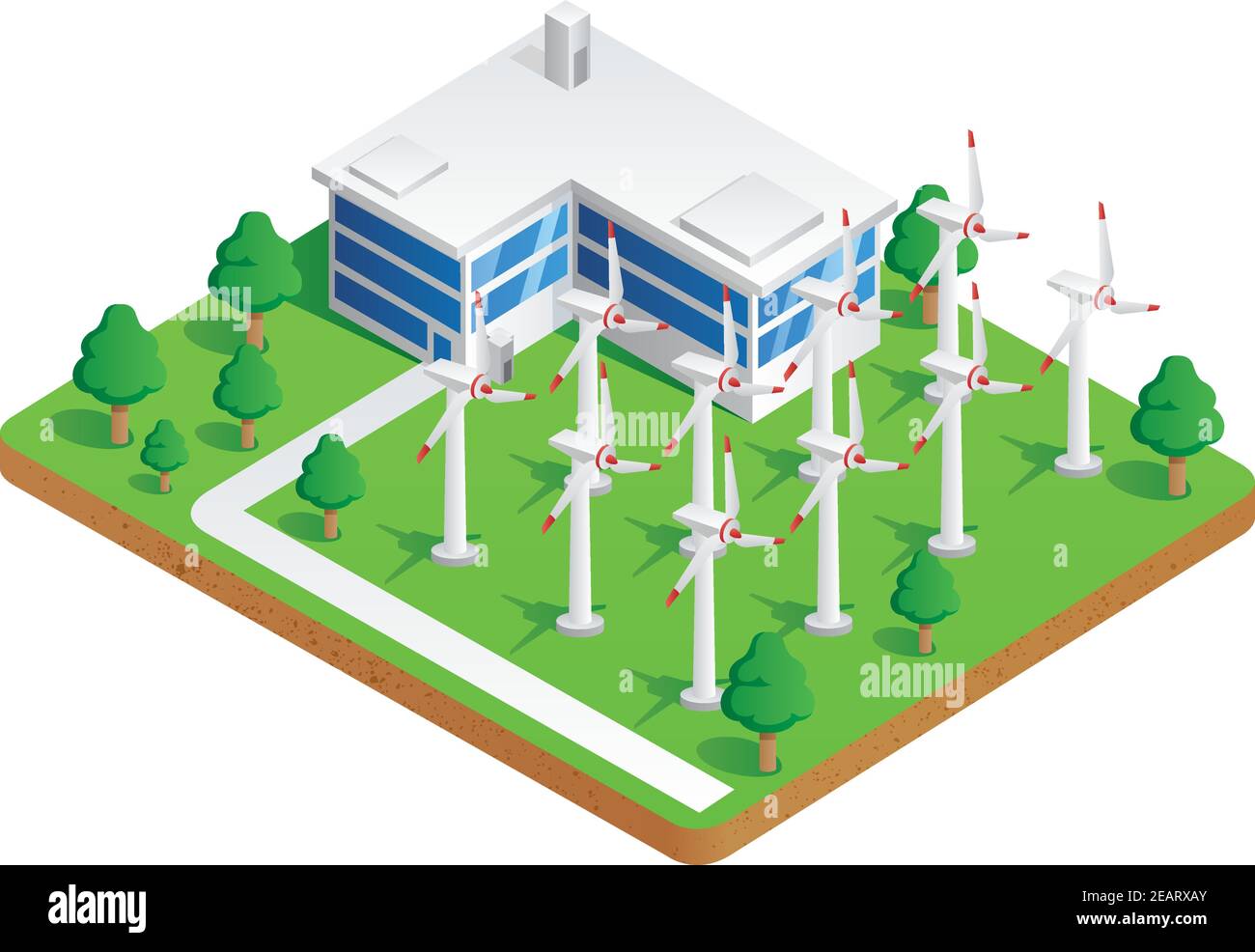 Impianto di energia eolica Illustrazione Vettoriale