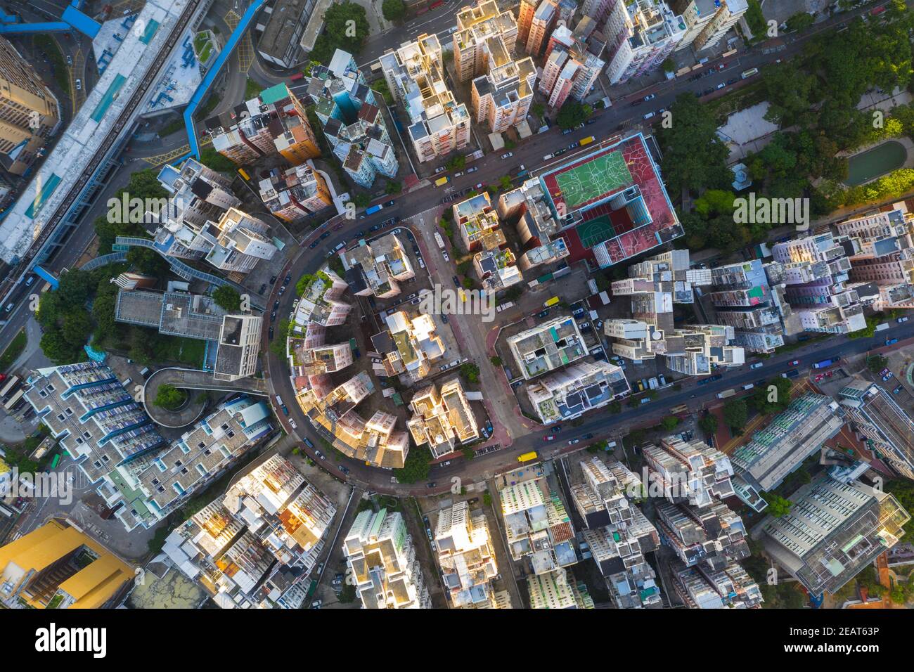 Kwun Tong, Hong Kong 06 settembre 2019: Hong Kong città dal lato superiore Foto Stock