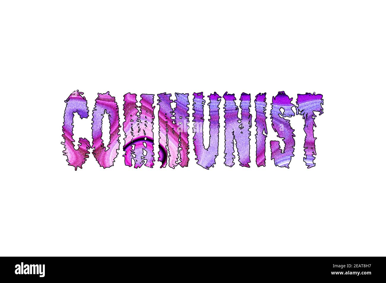 Parola comunista, Banner, Poster e Sticker, con percorso di ritaglio Foto Stock