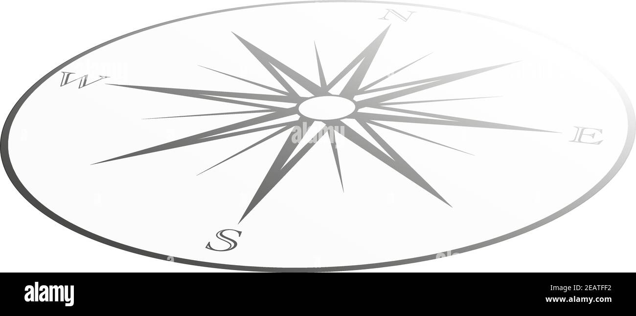 classica icona a forma di rosa o bussola retrò isolata in bianco illustrazione vettoriale Illustrazione Vettoriale