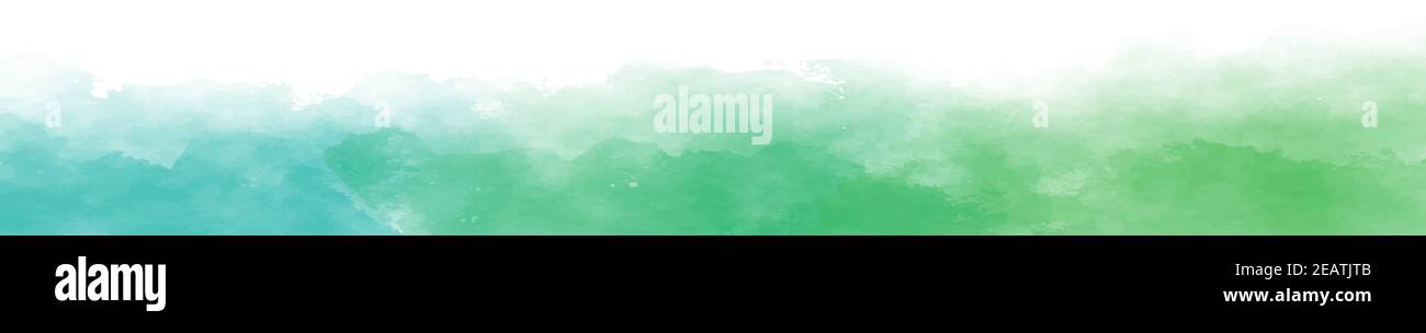 Texture panoramica di colore verde acquatico realistico su sfondo bianco Foto Stock