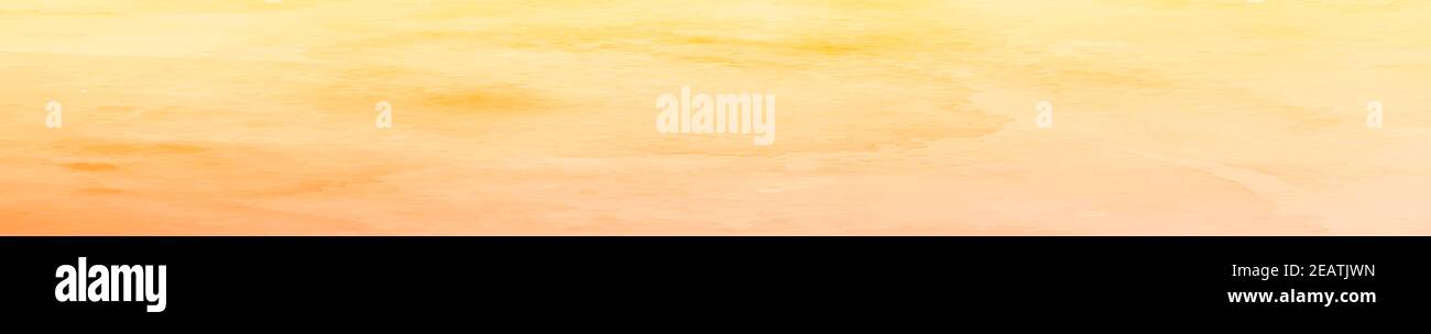 Trama panoramica realistica giallo-arancio su sfondo bianco Foto Stock