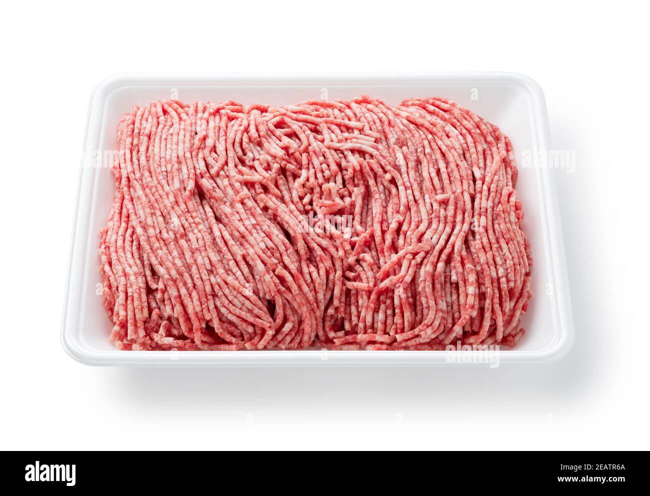 Carne sminuzzata in un vassoio di cibo Foto Stock