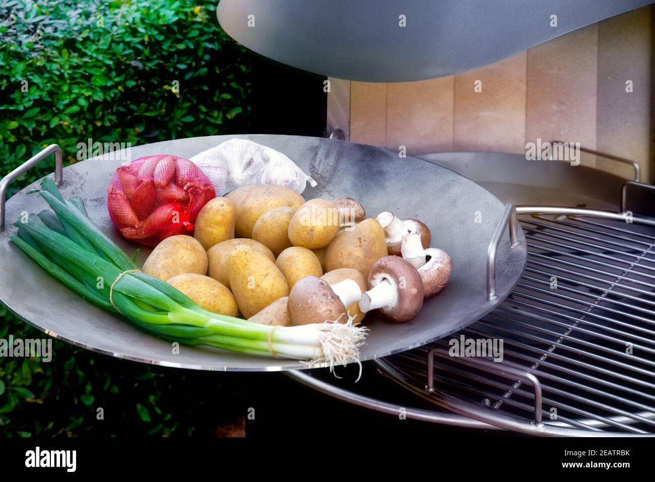 Cibo vegano per la griglia o wok Foto Stock