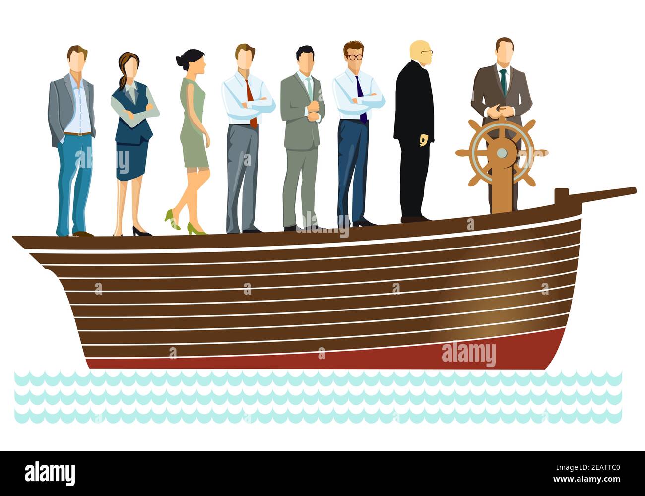 Illustrazione della leadership e del lavoro di squadra Foto Stock