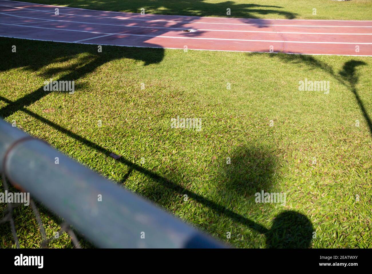 Pista all'aperto e stadio con pista Foto Stock