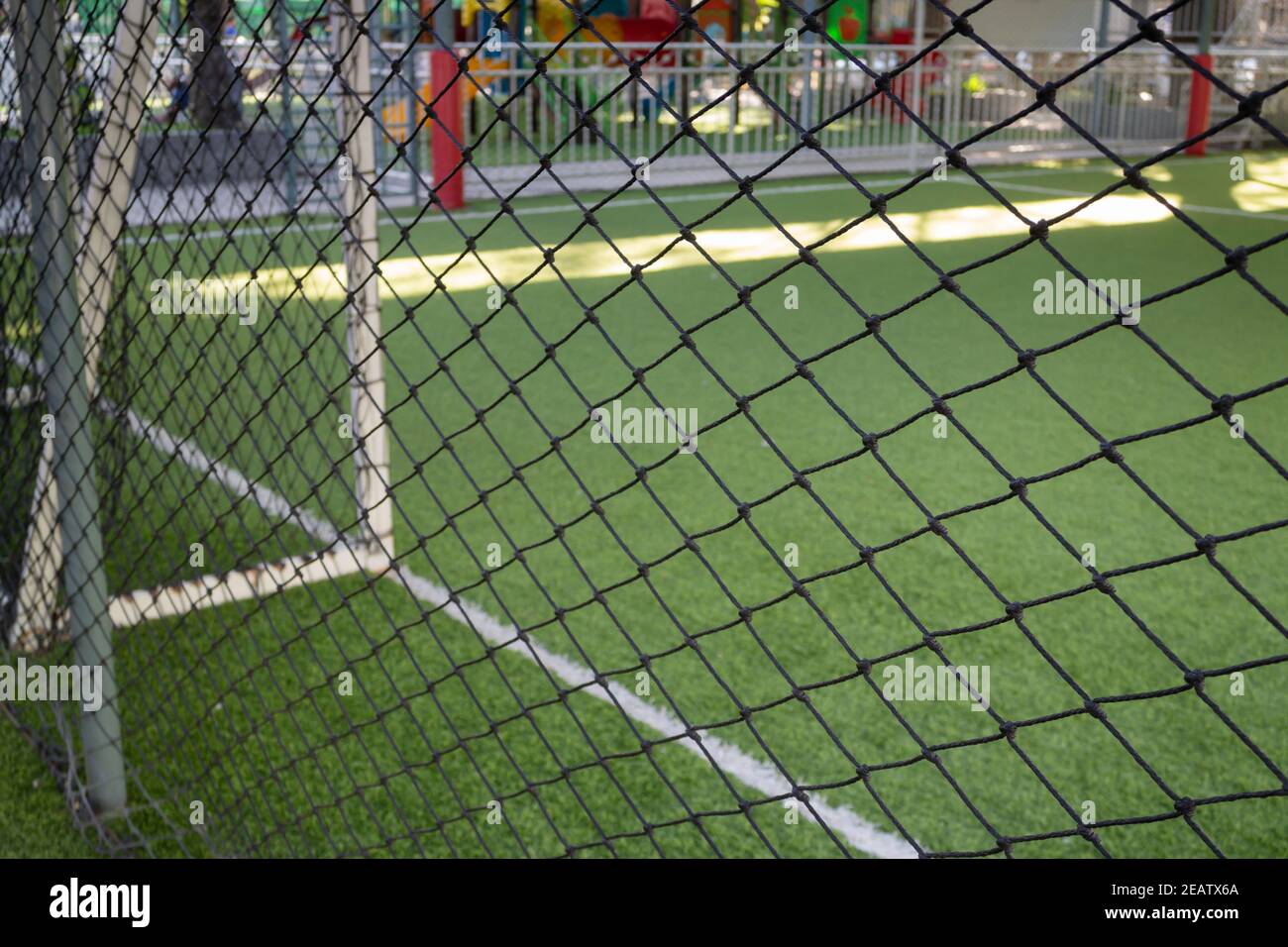 Campo di allenamento calcistico al coperto Foto Stock