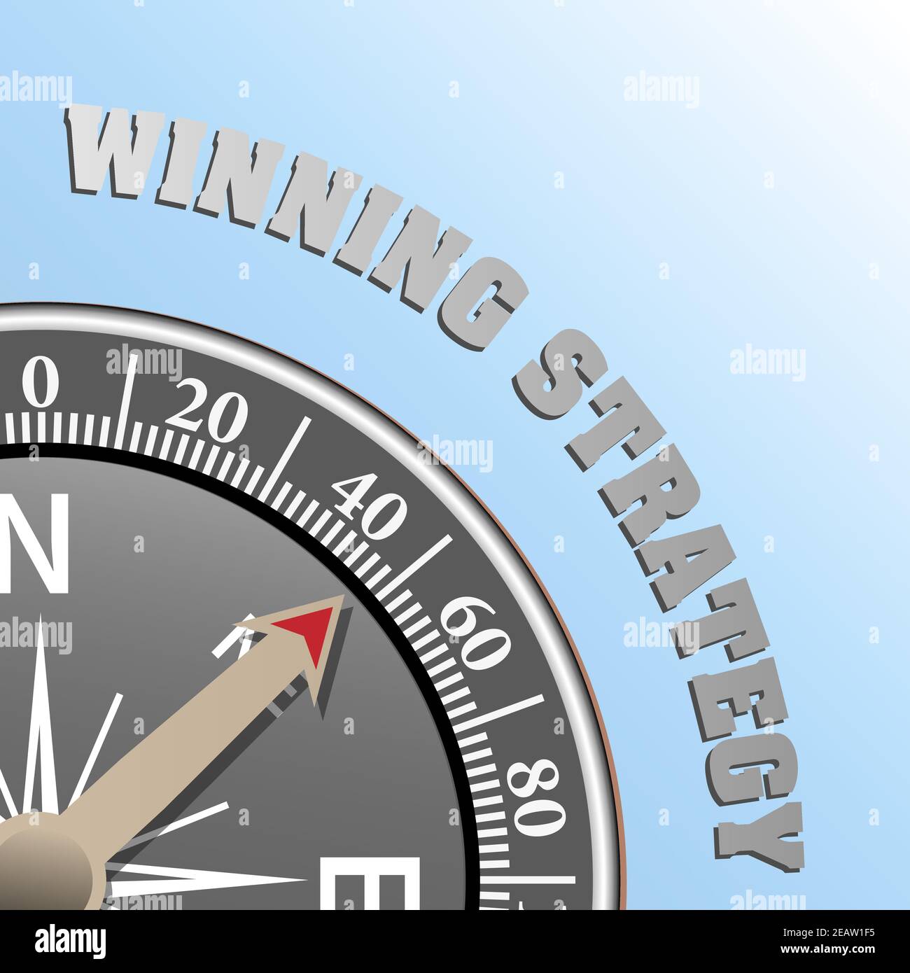 strategia vincente e concetto di successo aziendale con illustrazione vettoriale compass Illustrazione Vettoriale