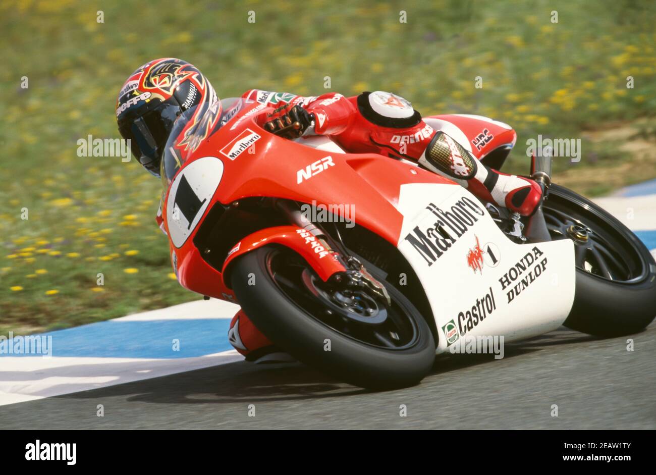 Max Biaggi (ITA, Honda nsr, GP di Spagna 1997, Jerez Foto Stock