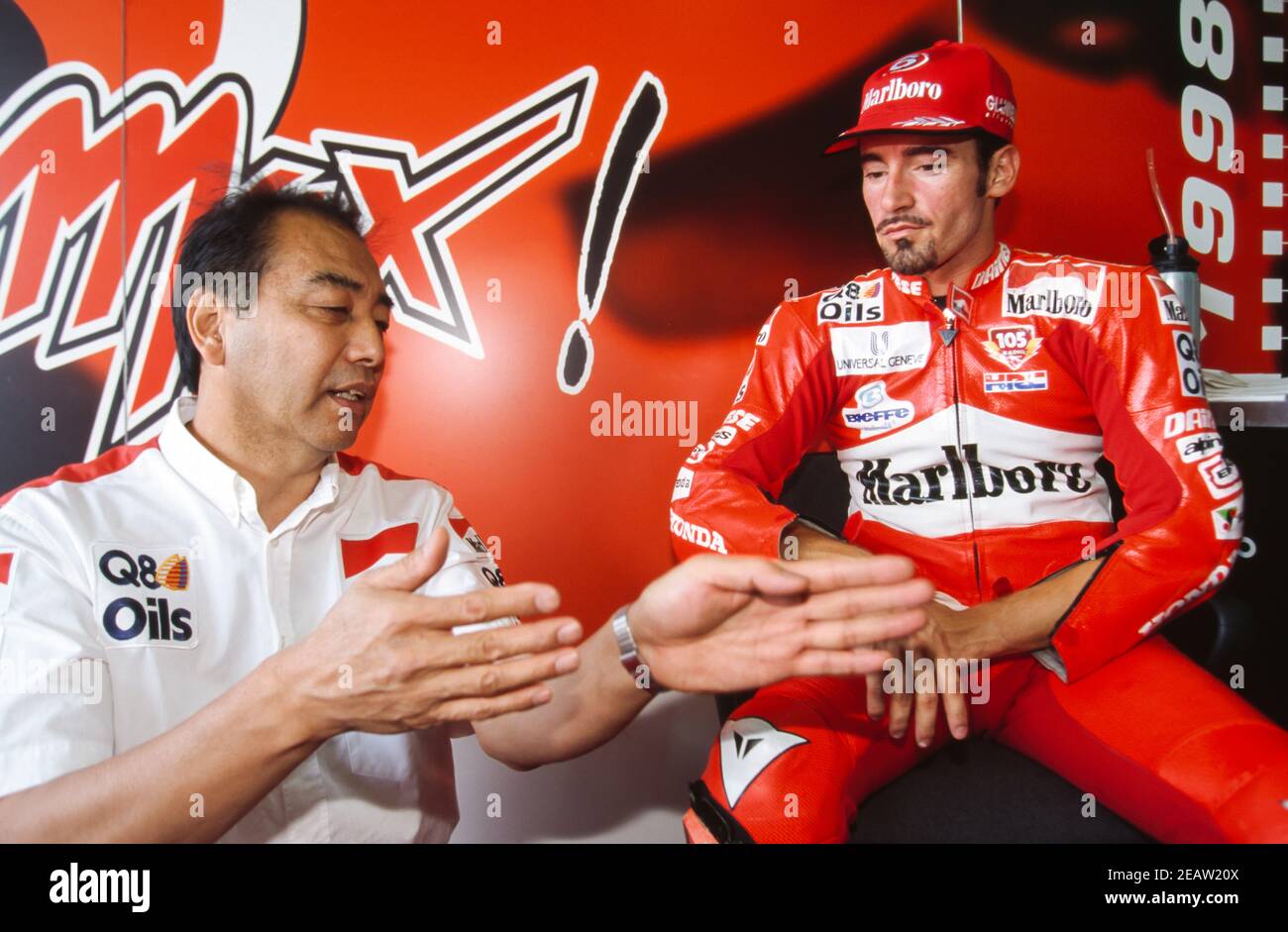 Max Biaggi (ITA), Erv Kanemoto Honda 500, GP 1998 della Repubblica Ceca, Brno Foto Stock