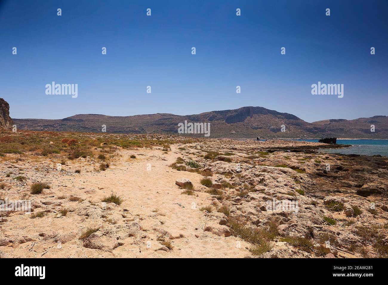 Splendida vista sul mare dell'isola di Gramvousa. Foto Stock