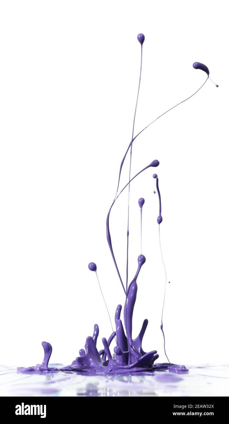 Vernice viola gli schizzi Foto Stock