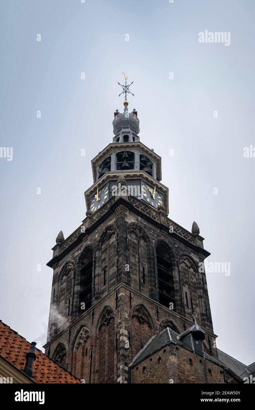 Campanile della Chiesa, Gouda, Paesi Bassi Foto Stock
