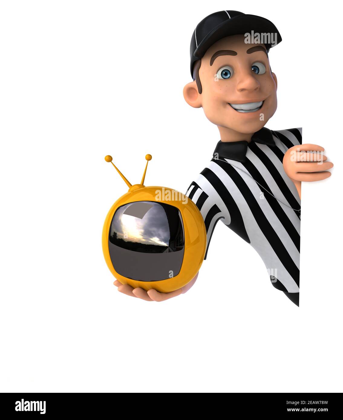 Divertente illustrazione 3D di un arbitro americano Foto Stock