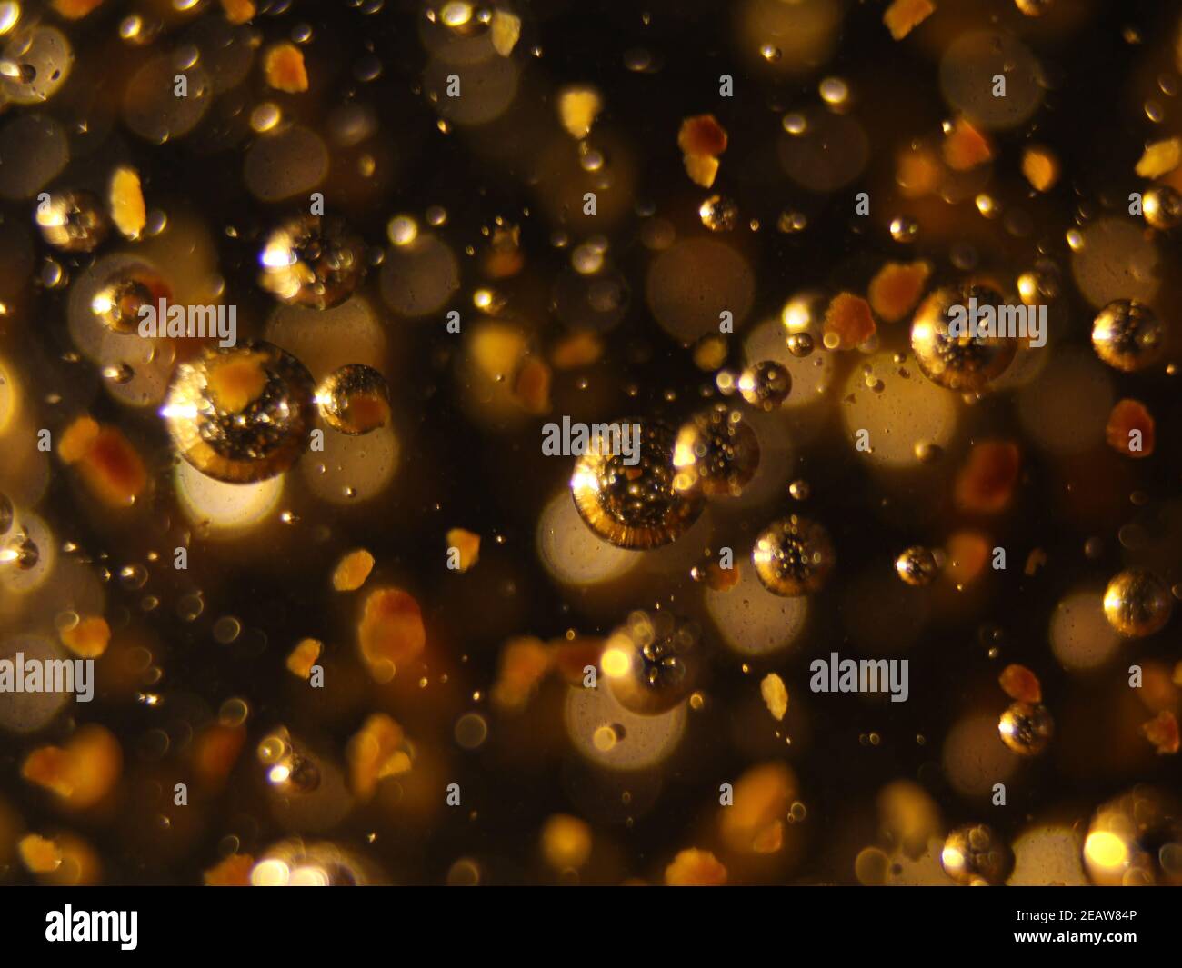 Palline d'oro bolle astratte macro modi diversi colori Foto Stock