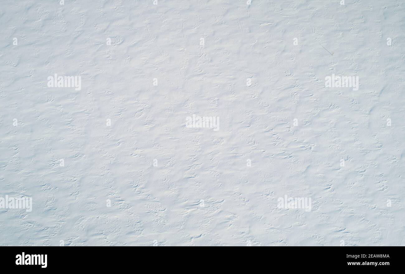 Vista dall'alto dell'aereo da neve invernale Foto Stock