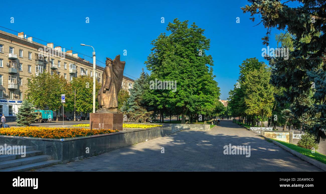 Monumento a Margelov a Dnipro, Ucraina Foto Stock