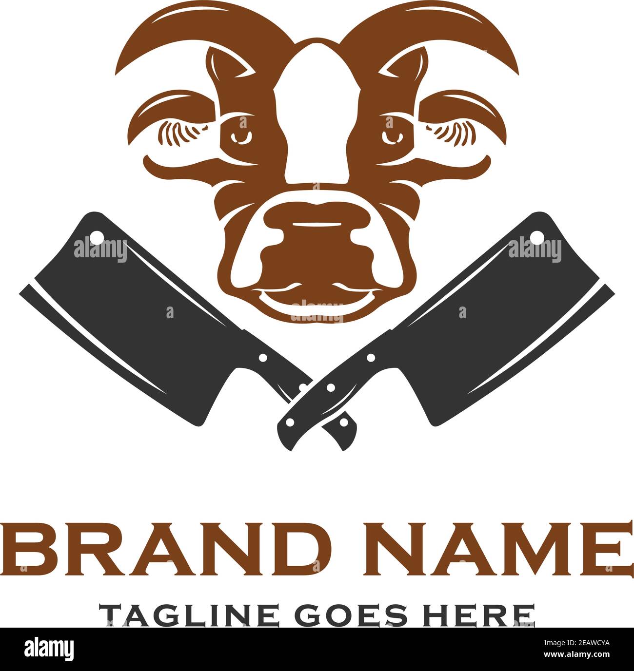 logo design di allevatori di manzo Illustrazione Vettoriale