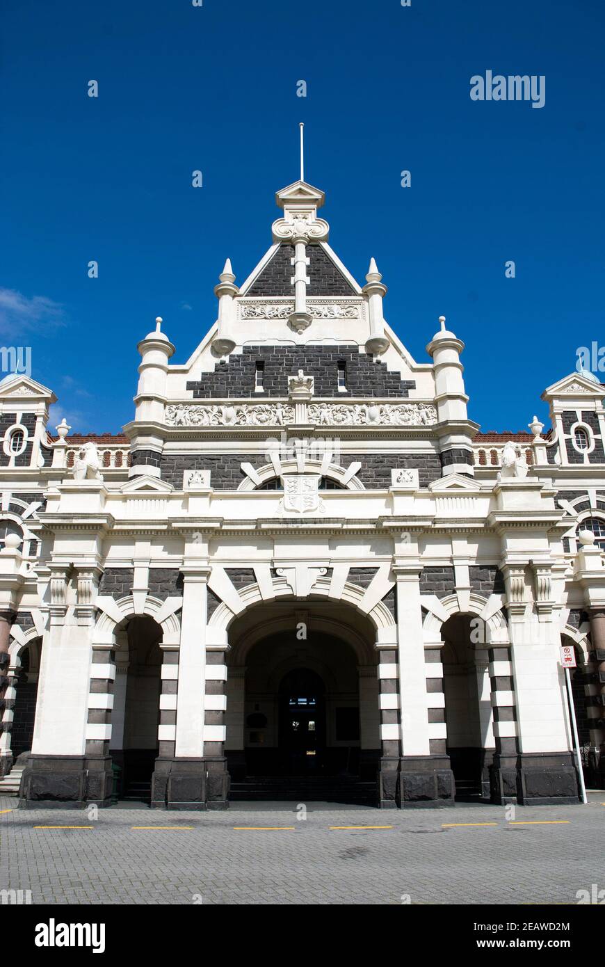 Stazione ferroviaria di Dunedin, Isola del Sud, Nuova Zelanda. Foto Stock