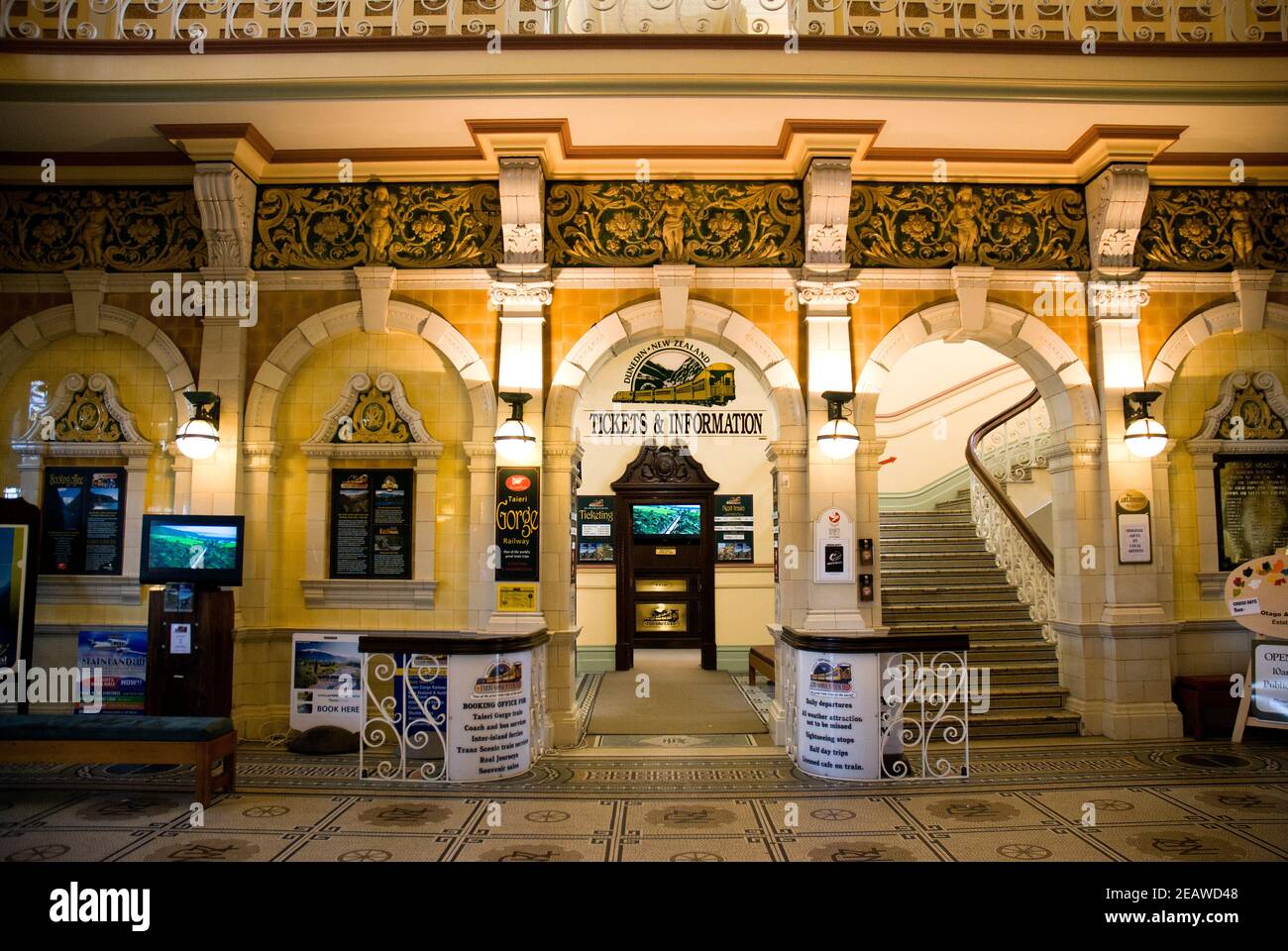 Stazione ferroviaria di Dunedin, Isola del Sud, Nuova Zelanda. Foto Stock