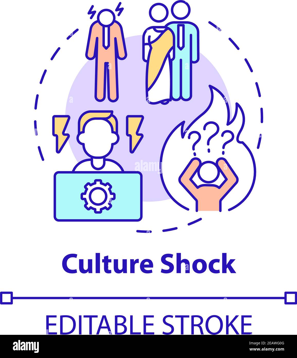 Icona del concetto di shock per coltura Illustrazione Vettoriale