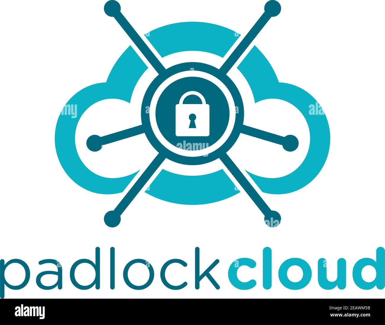 logo di padlock cloud la tua azienda Illustrazione Vettoriale