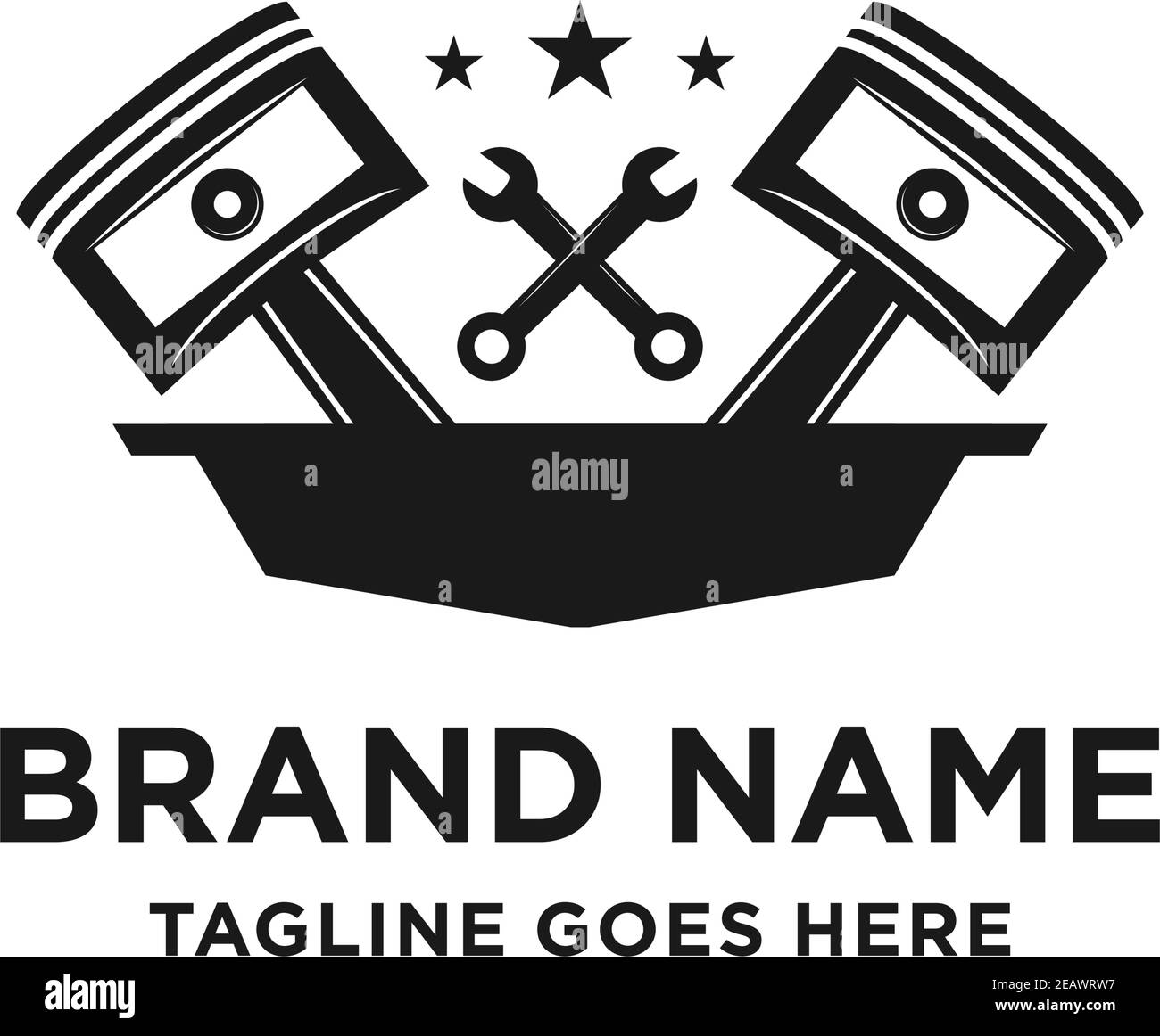 logo di riparazione del motore la vostra azienda Illustrazione Vettoriale