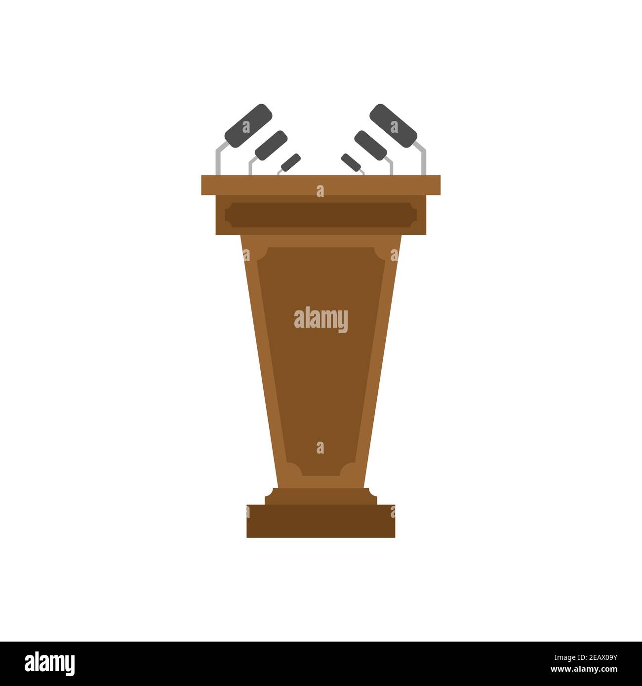 Tribune con microfono isolato. Tribune per discorsi illustrazione vettoriale Illustrazione Vettoriale