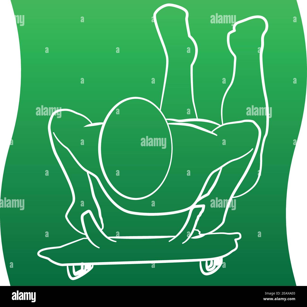 Sport invernali Skeleton icona di un set. Silhouette della linea di sfumatura verde. EPS vettoriale 10 Illustrazione Vettoriale