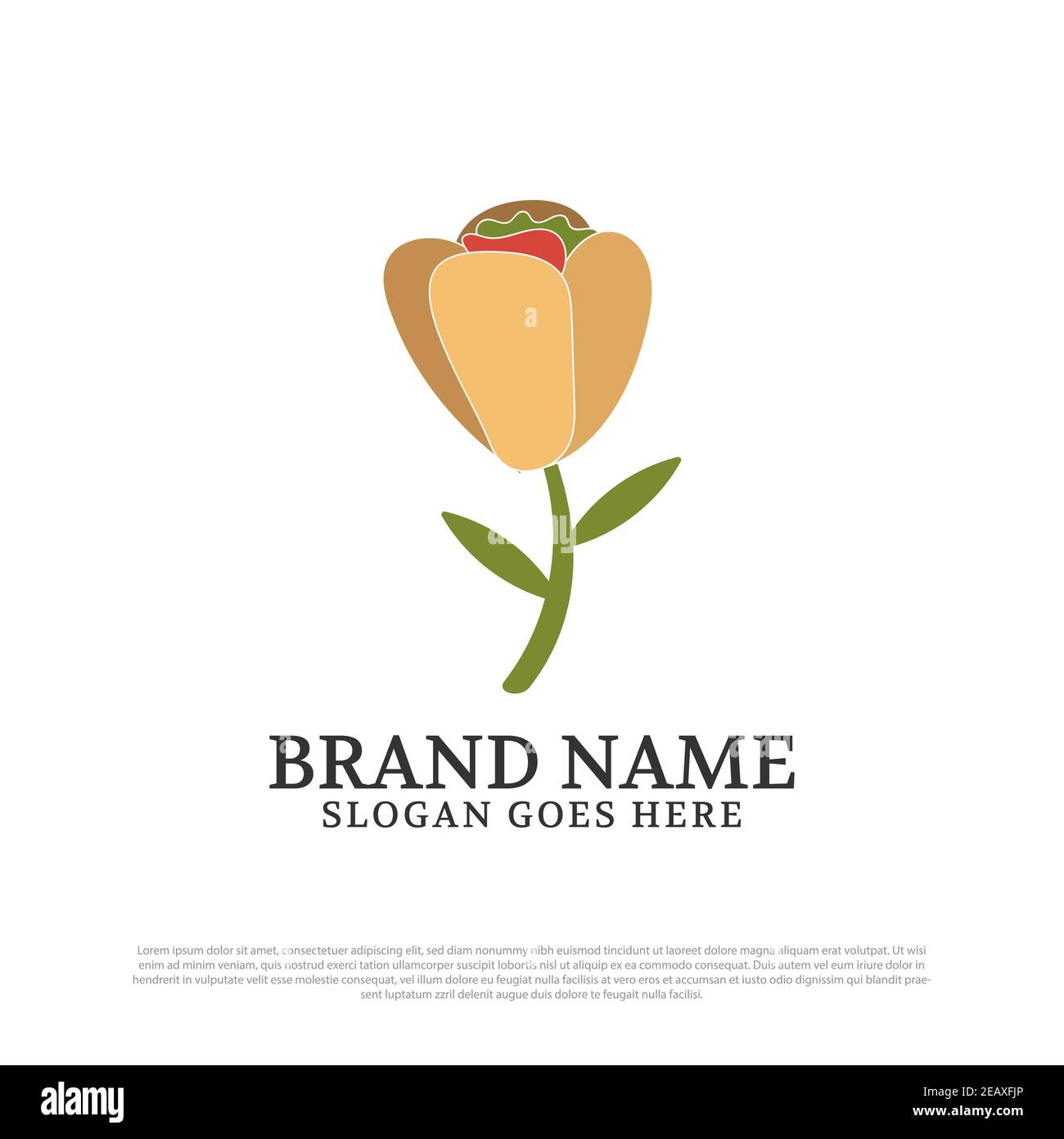 Ispirazione vettoriale con logo kebab biologico, modello di design con logo fast food turco e arabo Illustrazione Vettoriale